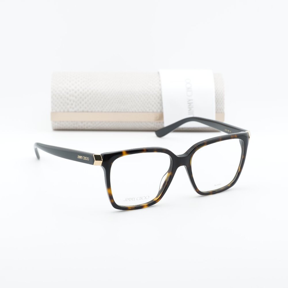 Jimmy Choo JC227 0086 00 Square 52mm Eyeglasses - Havana